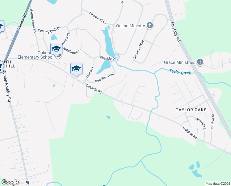 map of restaurants, bars, coffee shops, grocery stores, and more near 1363 Oakdale Road in Rock Hill