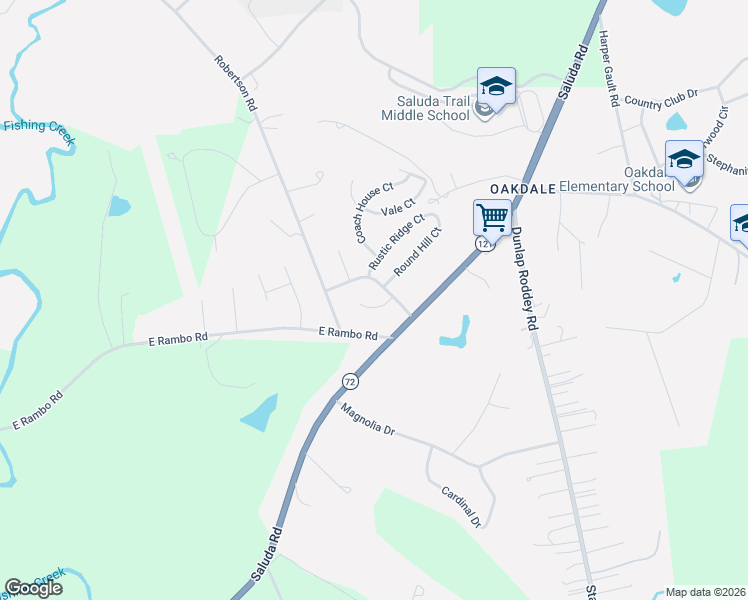 map of restaurants, bars, coffee shops, grocery stores, and more near 2761 Ramble Wood Court in Rock Hill