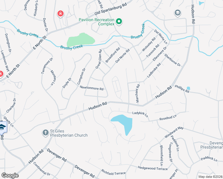map of restaurants, bars, coffee shops, grocery stores, and more near 109 Applewood Drive in Greenville