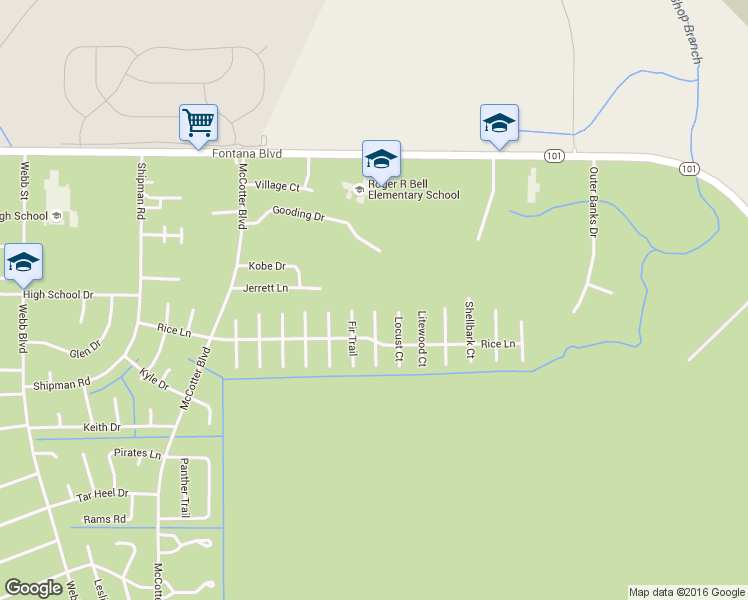 map of restaurants, bars, coffee shops, grocery stores, and more near 920 Gum Branch Court in Havelock