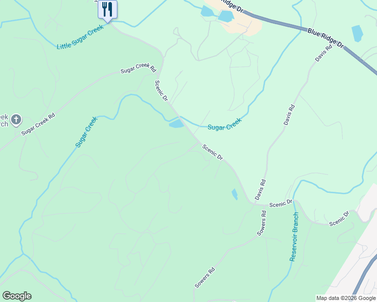 map of restaurants, bars, coffee shops, grocery stores, and more near 5 Scenic Heights Drive in Blue Ridge
