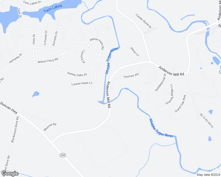 map of restaurants, bars, coffee shops, grocery stores, and more near 6070 Anderson Mill Road in Moore
