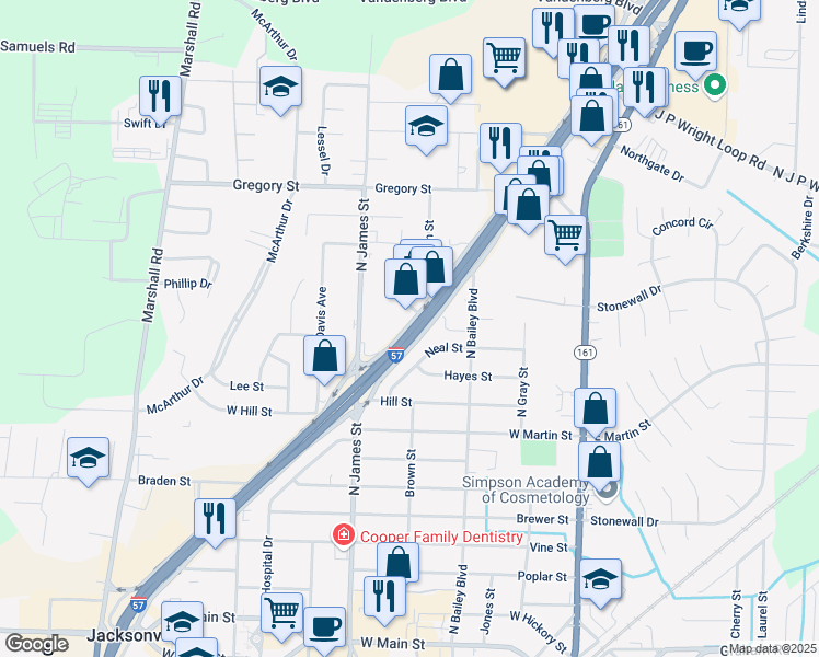 map of restaurants, bars, coffee shops, grocery stores, and more near 101 Tag Street in Jacksonville
