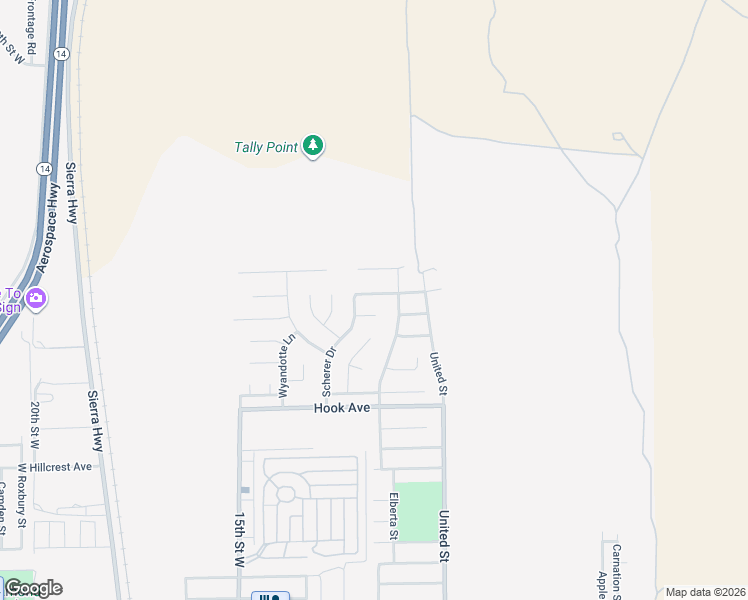 map of restaurants, bars, coffee shops, grocery stores, and more near 1164 Barrington Avenue in Rosamond