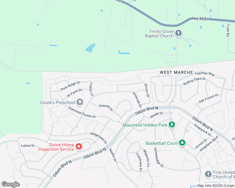 map of restaurants, bars, coffee shops, grocery stores, and more near 39 Emerald Drive in Maumelle