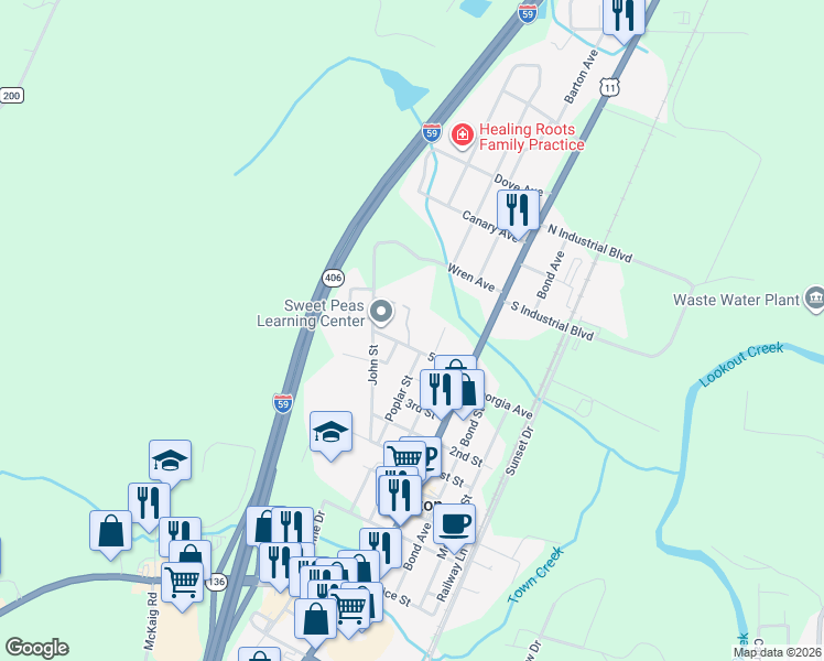 map of restaurants, bars, coffee shops, grocery stores, and more near 40 Case Circle in Trenton