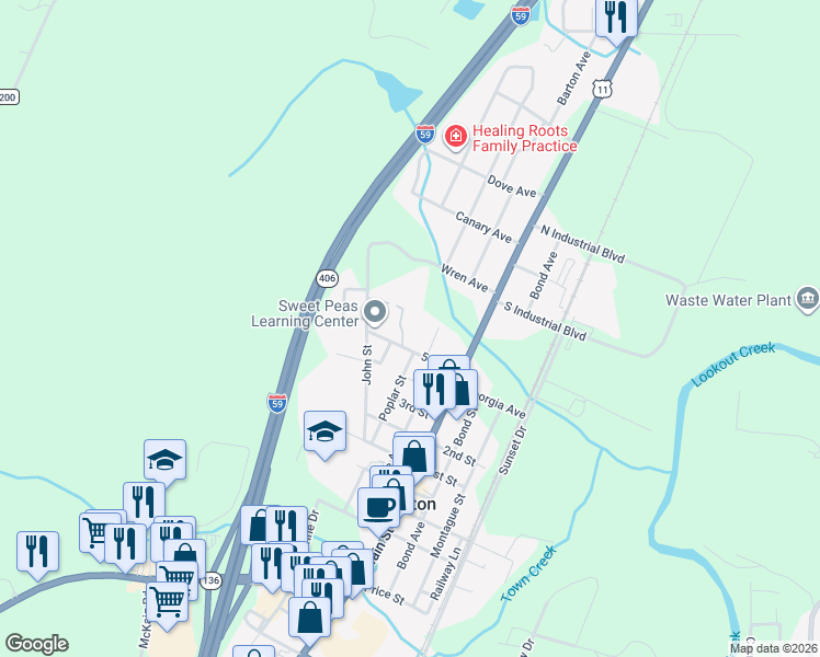 map of restaurants, bars, coffee shops, grocery stores, and more near 40 Case Circle in Trenton