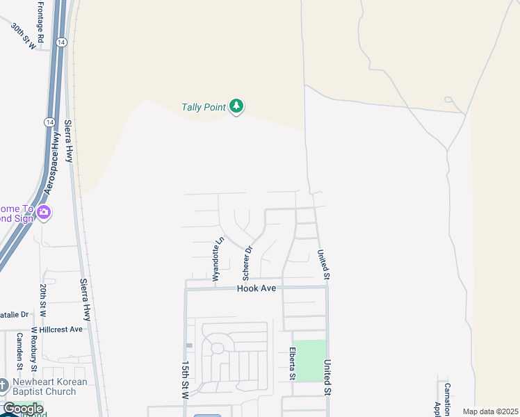 map of restaurants, bars, coffee shops, grocery stores, and more near 1241 Barrington Avenue in Rosamond
