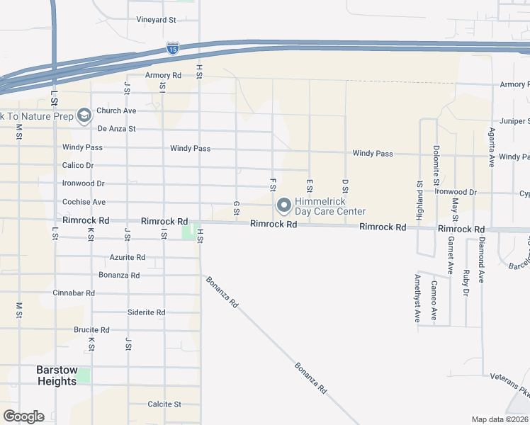 map of restaurants, bars, coffee shops, grocery stores, and more near 28280 Cochise Avenue in Barstow
