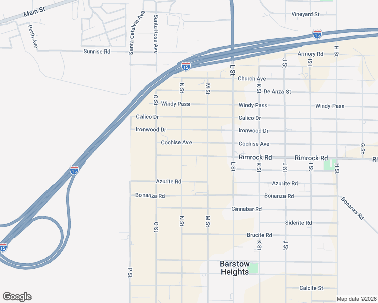 map of restaurants, bars, coffee shops, grocery stores, and more near 27528 Rimrock Rd in Barstow