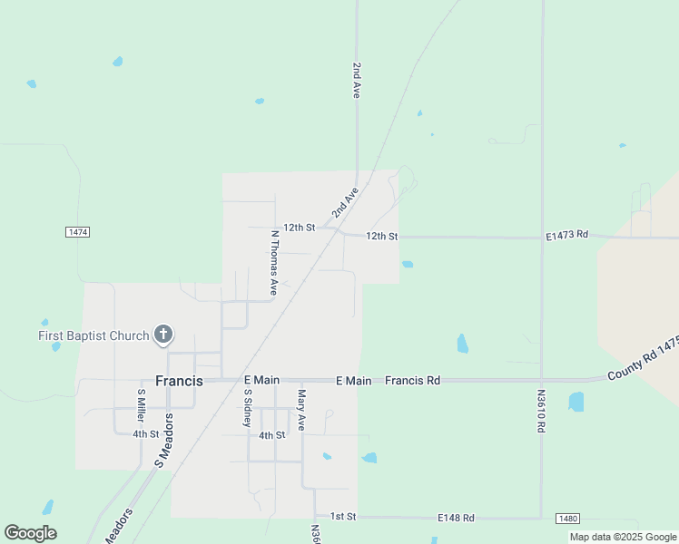 map of restaurants, bars, coffee shops, grocery stores, and more near 530 10th Street in Francis