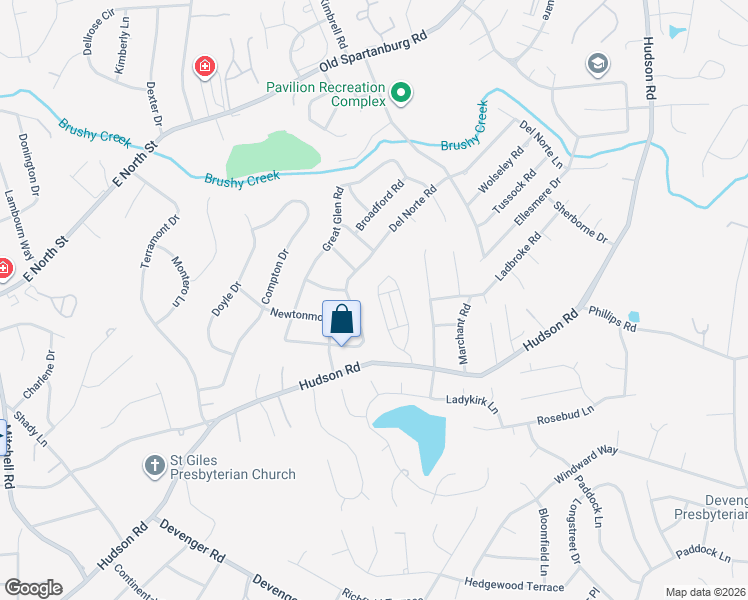 map of restaurants, bars, coffee shops, grocery stores, and more near 129 Applewood Drive in Greenville