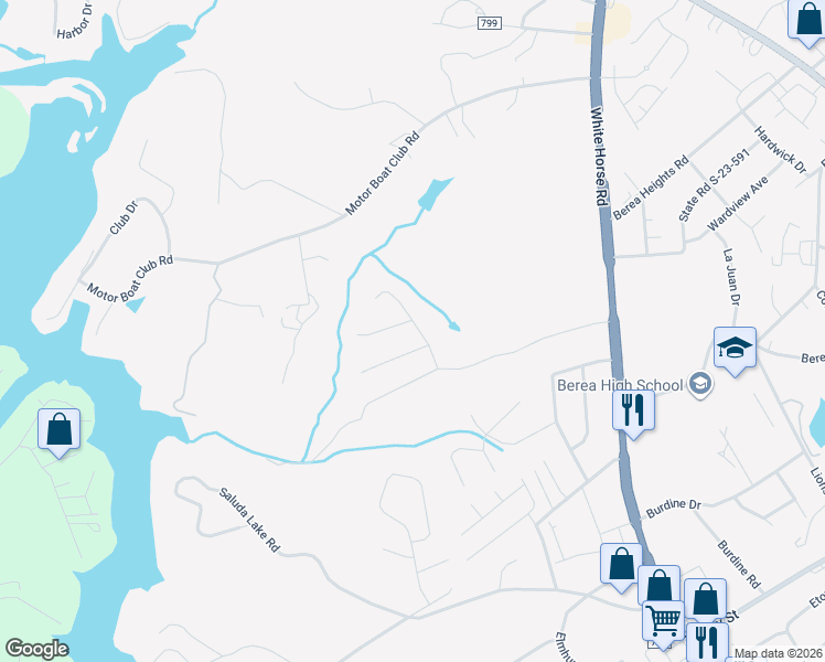 map of restaurants, bars, coffee shops, grocery stores, and more near 21 Lee Haven Court in Greenville