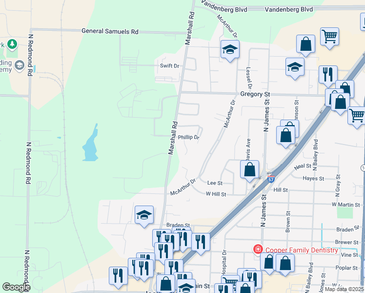 map of restaurants, bars, coffee shops, grocery stores, and more near 1312 Hendrix Drive in Jacksonville