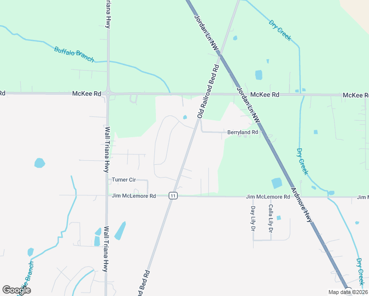 map of restaurants, bars, coffee shops, grocery stores, and more near 5034 Old Railroad Bed Road in Harvest