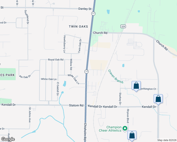 map of restaurants, bars, coffee shops, grocery stores, and more near 4500-4770 Chisholm Road in Florence