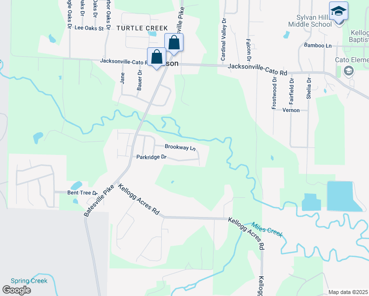 map of restaurants, bars, coffee shops, grocery stores, and more near 23 Brookway Lane in Sherwood