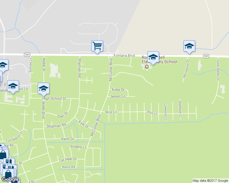 map of restaurants, bars, coffee shops, grocery stores, and more near 108 Kobe Drive in Havelock