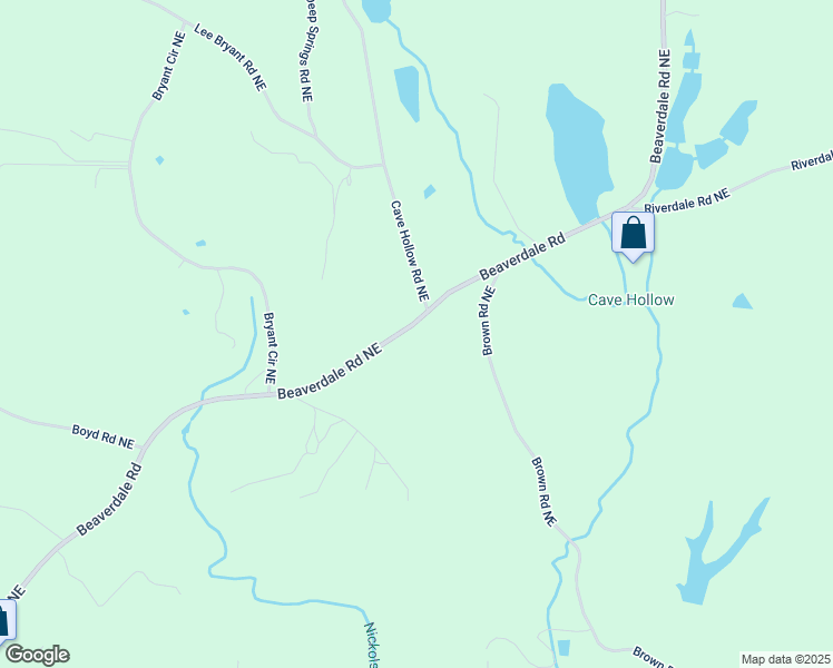 map of restaurants, bars, coffee shops, grocery stores, and more near 1640 Beaverdale Road Northeast in Dalton