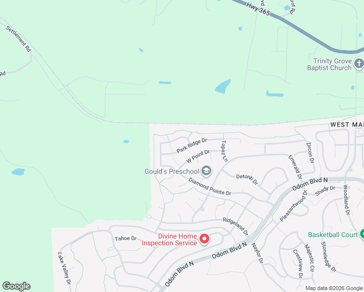 map of restaurants, bars, coffee shops, grocery stores, and more near 23 Park Ridge Drive in Maumelle