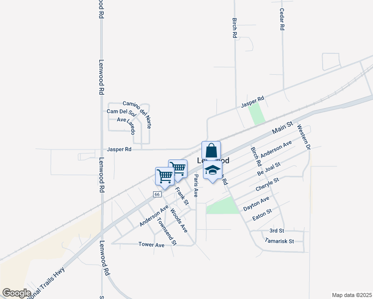 map of restaurants, bars, coffee shops, grocery stores, and more near Jasper Road in Barstow