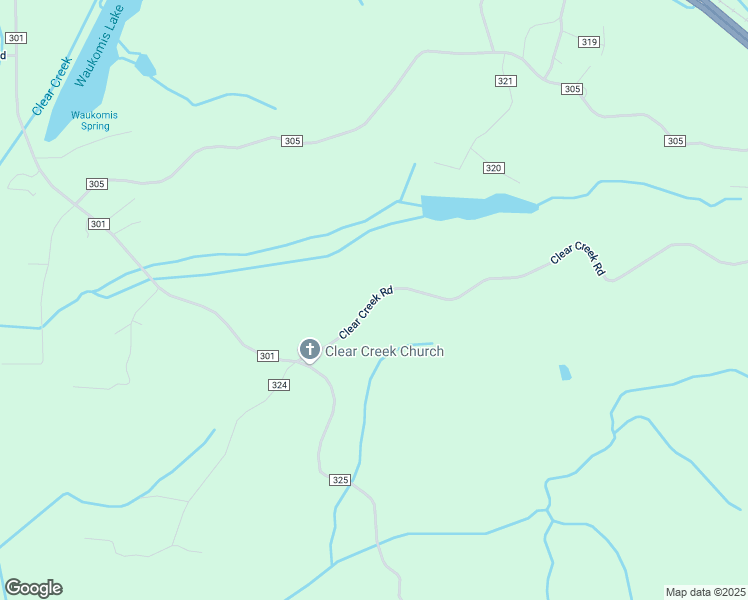 map of restaurants, bars, coffee shops, grocery stores, and more near Clear Creek Road in Corinth
