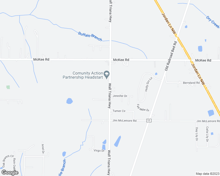 map of restaurants, bars, coffee shops, grocery stores, and more near 9794 Wall Triana Highway in Harvest