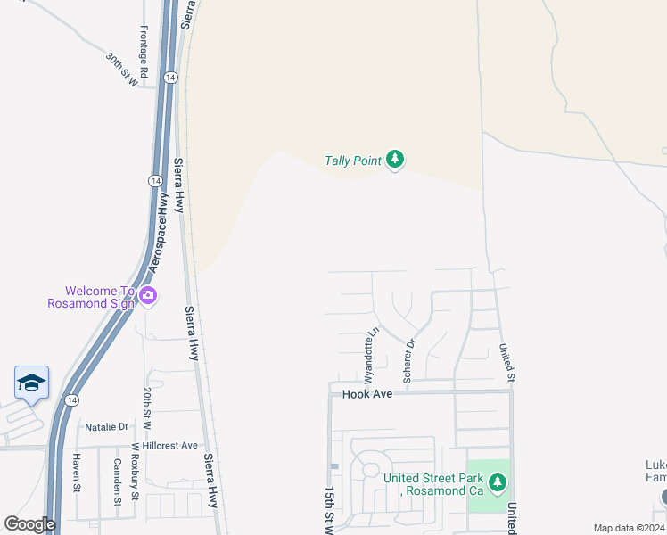 map of restaurants, bars, coffee shops, grocery stores, and more near 1457 Bradford Avenue in Rosamond