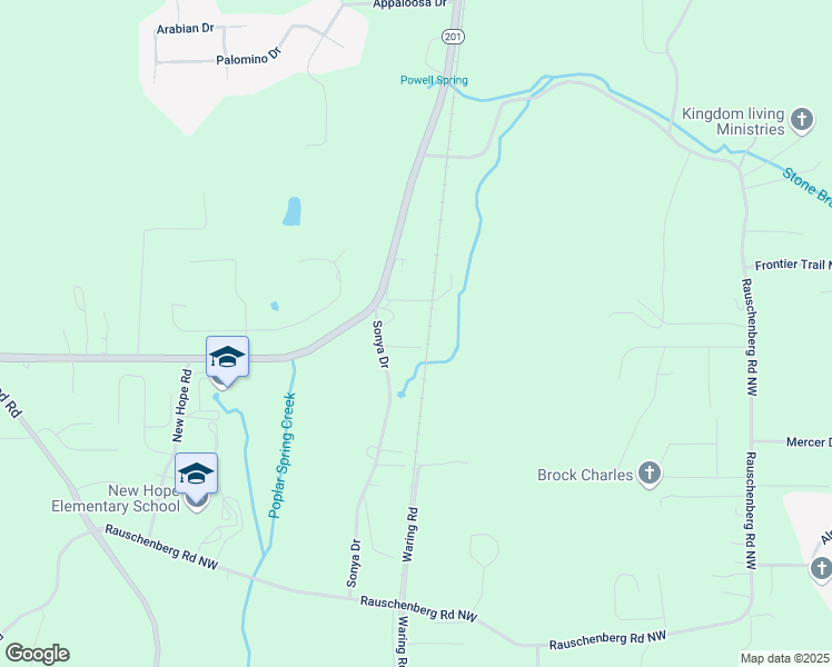 map of restaurants, bars, coffee shops, grocery stores, and more near 3194 Sonya Drive in Dalton