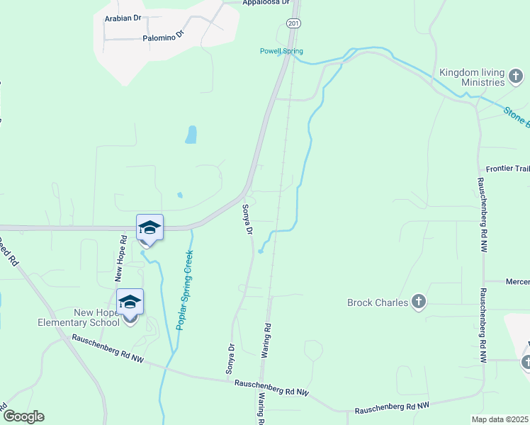 map of restaurants, bars, coffee shops, grocery stores, and more near 3194 Sonya Drive in Dalton