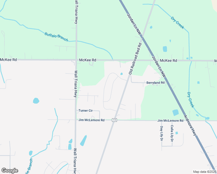 map of restaurants, bars, coffee shops, grocery stores, and more near 5030 Old Railroad Bed Rd in Harvest