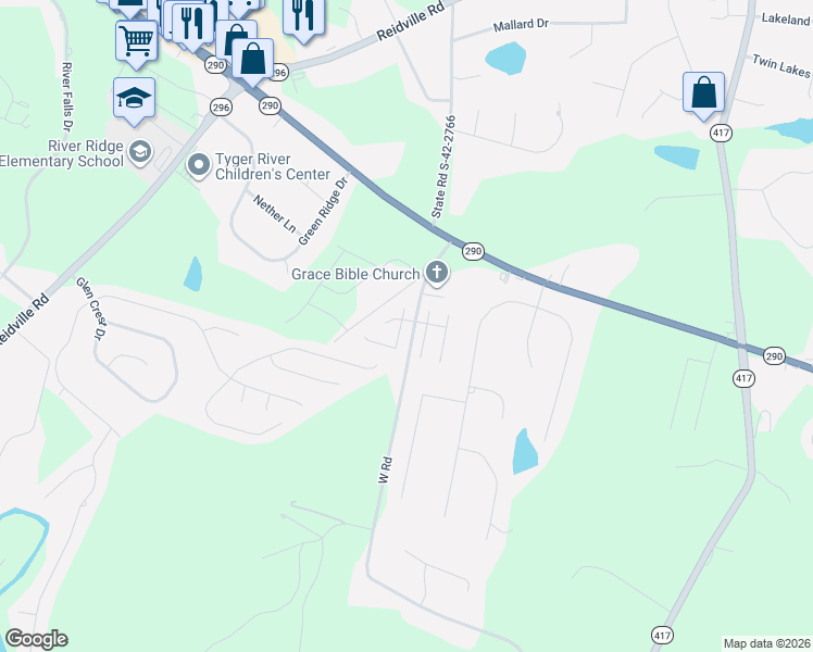 map of restaurants, bars, coffee shops, grocery stores, and more near 720 Wynborne Lane in Moore