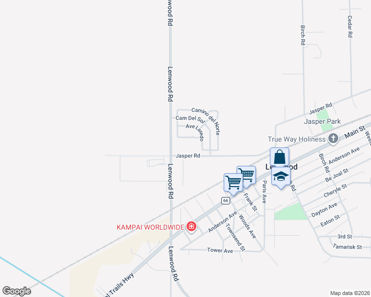 map of restaurants, bars, coffee shops, grocery stores, and more near 24947 Paseo Robles in Barstow