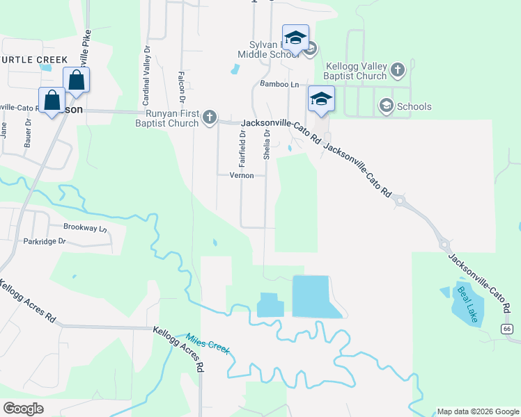 map of restaurants, bars, coffee shops, grocery stores, and more near 27 Sheila Drive in North Little Rock