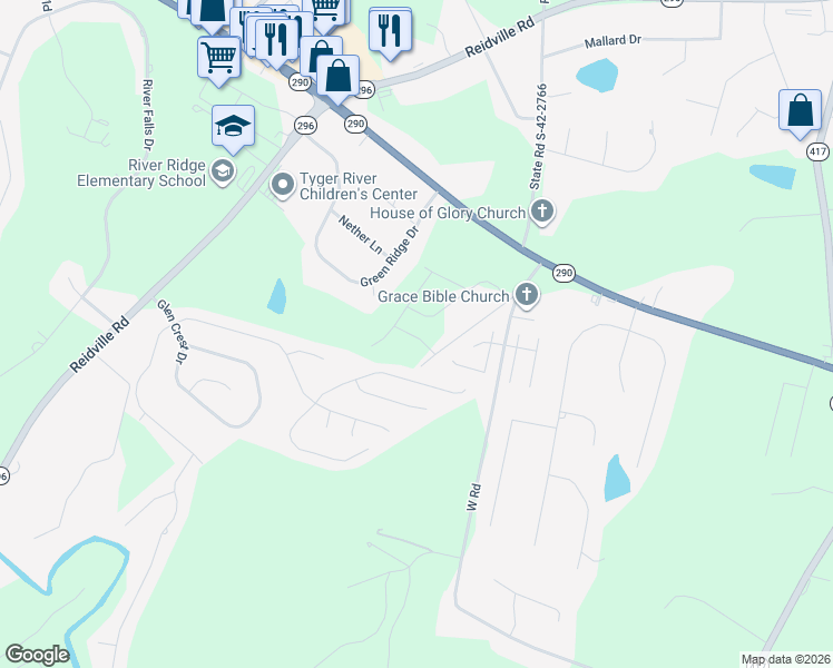 map of restaurants, bars, coffee shops, grocery stores, and more near 132 Pedro Pearson Road in Moore