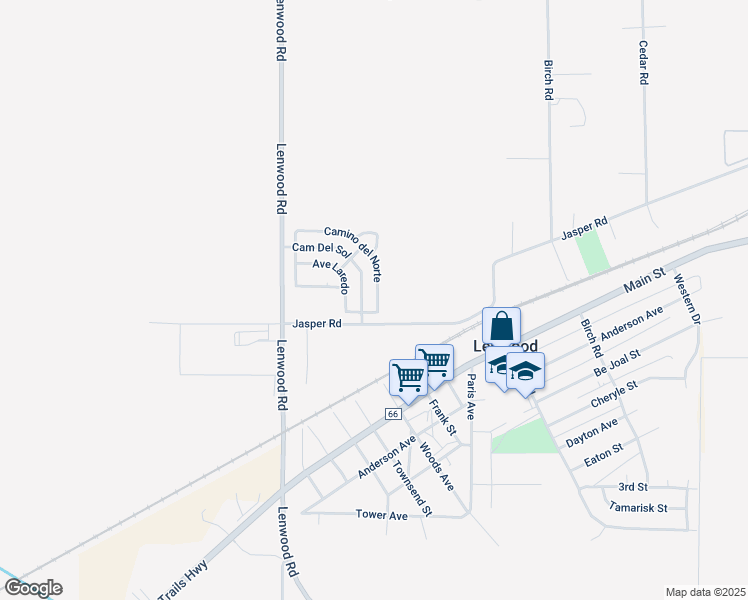 map of restaurants, bars, coffee shops, grocery stores, and more near 25087 Camino del Norte in Barstow