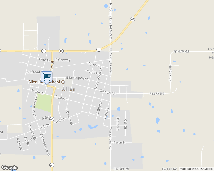 map of restaurants, bars, coffee shops, grocery stores, and more near 208 North Boston in Allen