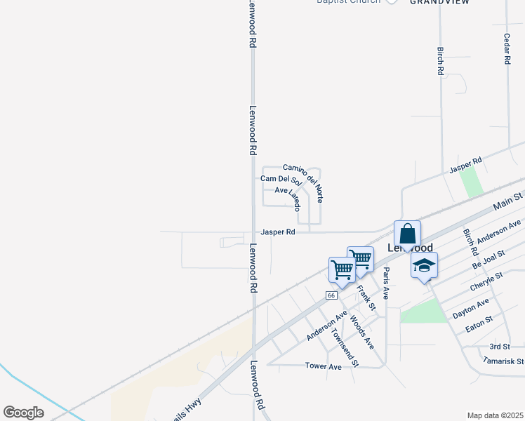map of restaurants, bars, coffee shops, grocery stores, and more near 24925 Paseo Robles in Barstow