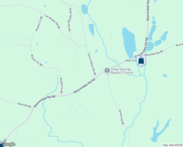 map of restaurants, bars, coffee shops, grocery stores, and more near 1627 Beaverdale Road Northeast in Dalton