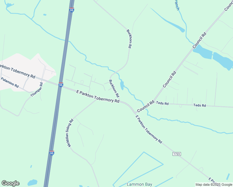 map of restaurants, bars, coffee shops, grocery stores, and more near 57 Buckhorn Road in Parkton