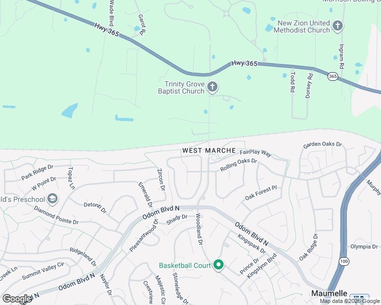 map of restaurants, bars, coffee shops, grocery stores, and more near 84 Meadow Ridge Loop in Maumelle