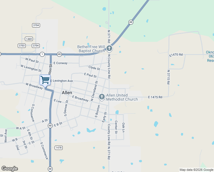 map of restaurants, bars, coffee shops, grocery stores, and more near 208 North Boston in Allen