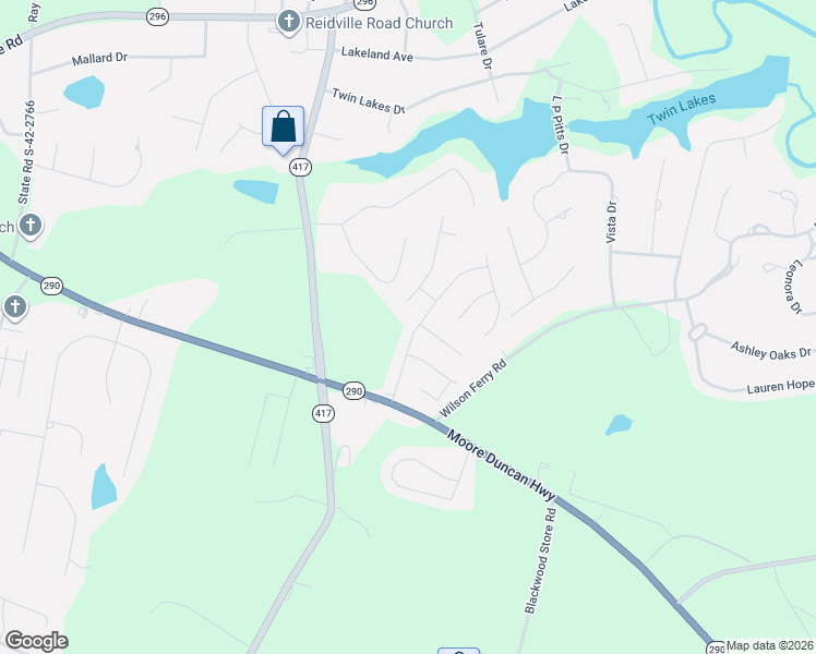map of restaurants, bars, coffee shops, grocery stores, and more near 402 Chamber Lane in Moore