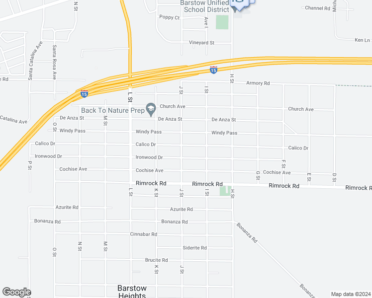 map of restaurants, bars, coffee shops, grocery stores, and more near 27921 Calico Drive in Barstow