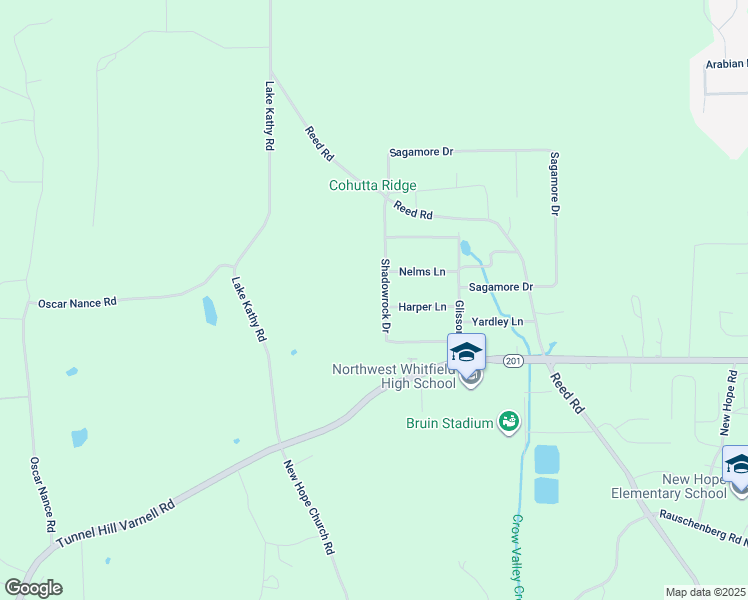 map of restaurants, bars, coffee shops, grocery stores, and more near 133 Shadowrock Drive in Tunnel Hill