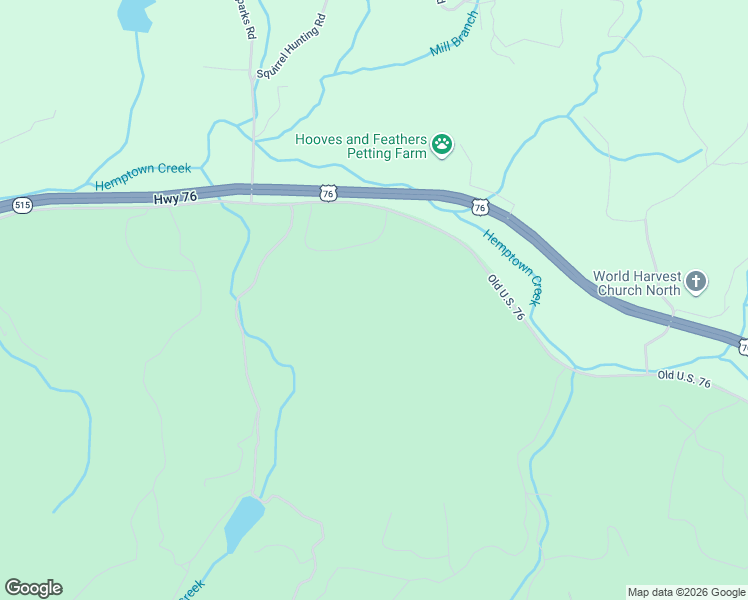 map of restaurants, bars, coffee shops, grocery stores, and more near Old Hwy 76 in Blairsville