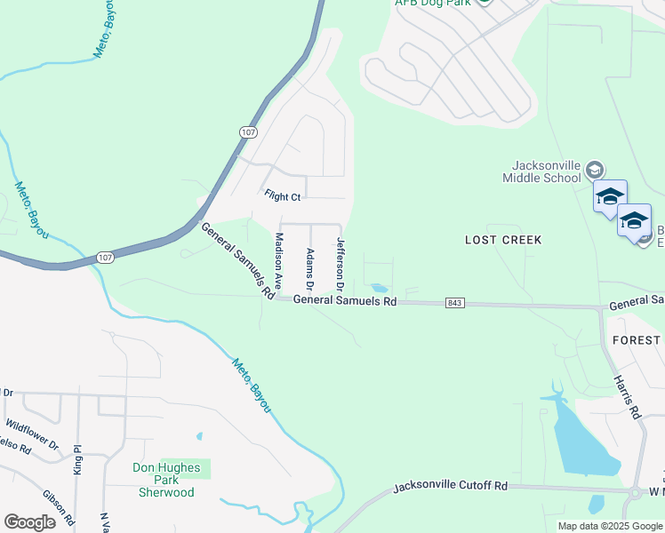 map of restaurants, bars, coffee shops, grocery stores, and more near 707 Jefferson Drive in Jacksonville