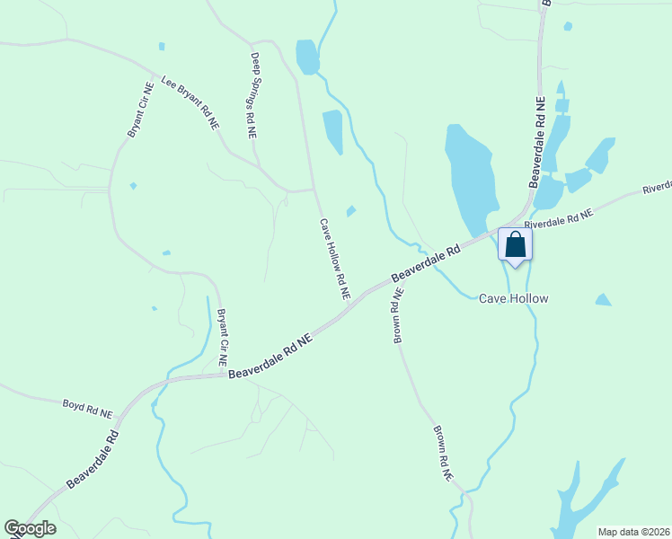 map of restaurants, bars, coffee shops, grocery stores, and more near 1647 Beaverdale Road Northeast in Dalton