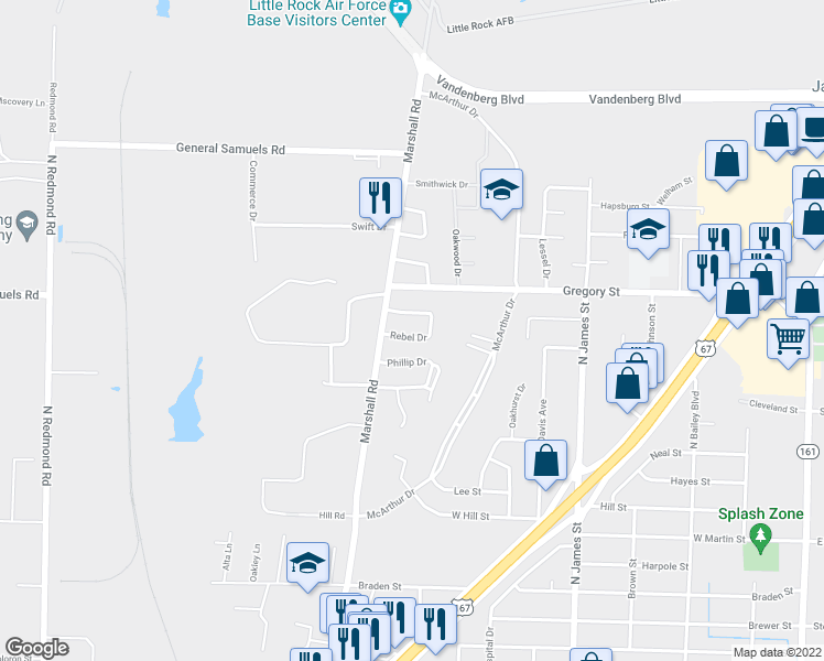 map of restaurants, bars, coffee shops, grocery stores, and more near 1434 Rebel Drive in Jacksonville