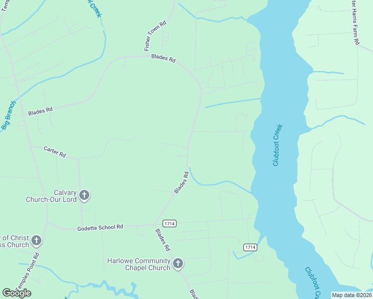 map of restaurants, bars, coffee shops, grocery stores, and more near Blades Village Dr in Havelock